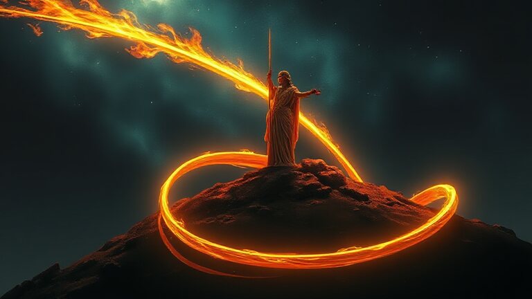Dido — the queen sweeping a glowing boundary cord around a hilltop