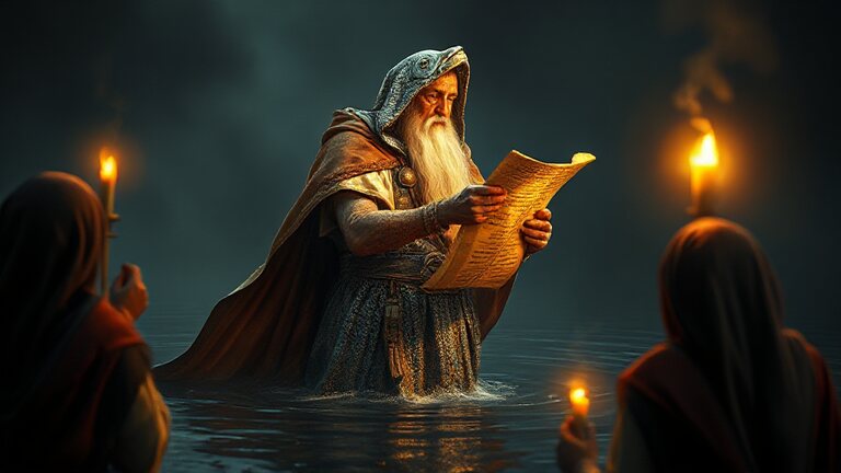 Oannes — the sage from the water with a glowing scroll